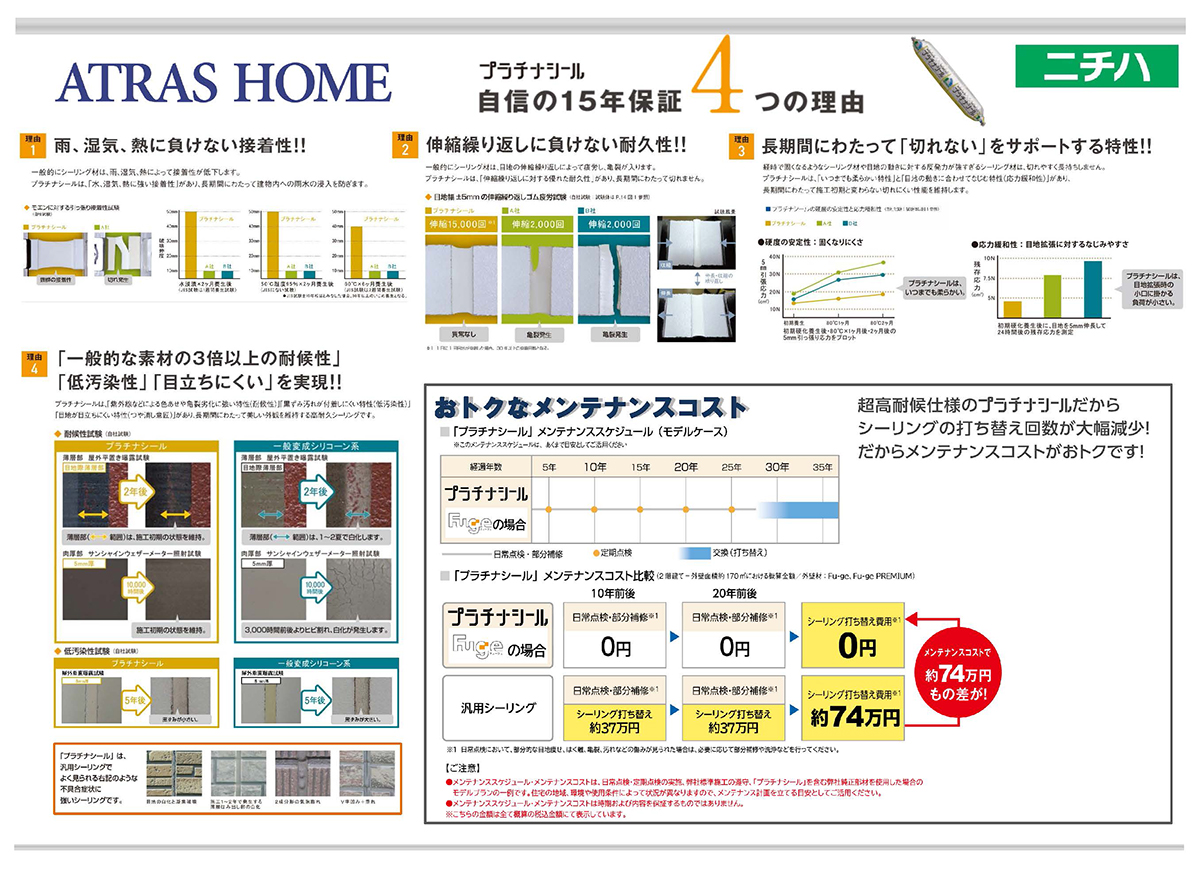 プラチナシール　15年保証　４つの理由　ニチハ