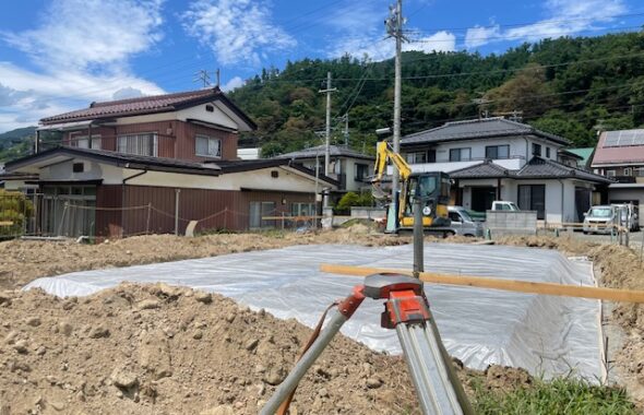 長野市内　基礎工事現場