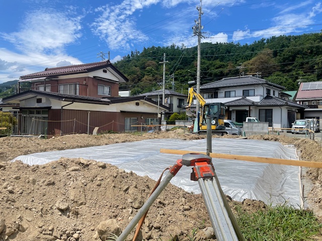 長野市内　基礎工事現場