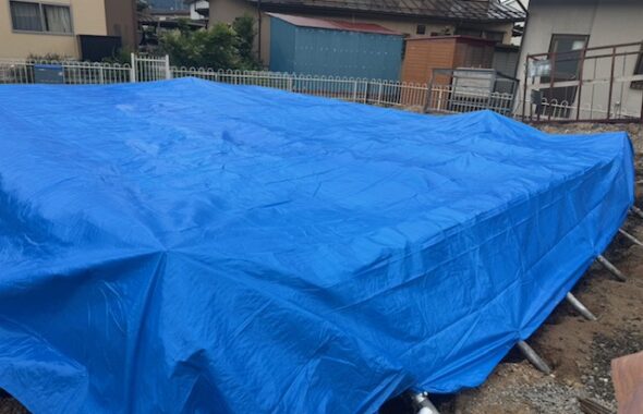 基礎工事　立上り打設終了
