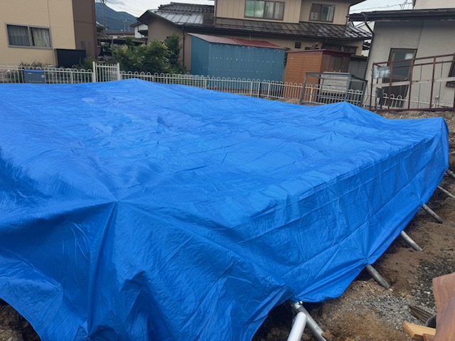 基礎工事　立上り打設終了